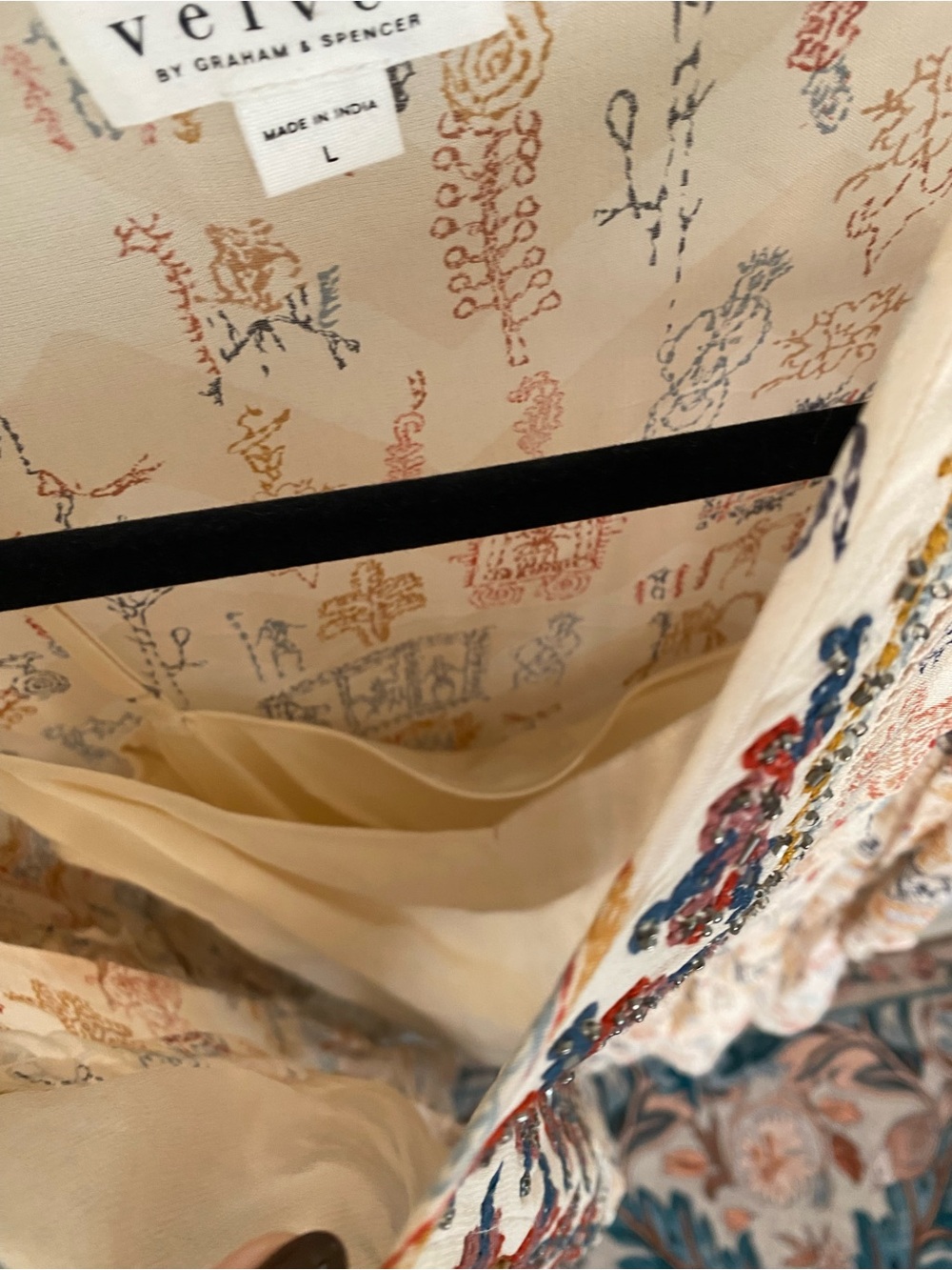 ✨ Velvet by Graham & Spencer Anthropologie Embroidered Boho Dress – Size L ✨ - Picture 5 of 13